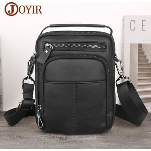 JOYIR Genuine Leather Men Shoulder Bag for 7.9" Ipad Cowhide Business Men Messenger Bags Vintage Crossbody Bag Male Handbag