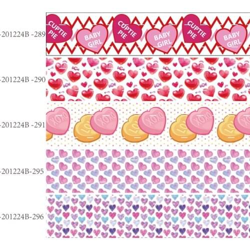 50 yards/lot) New arrival 25mm 38mm heart printed pink Valentine grosgrain ribbon