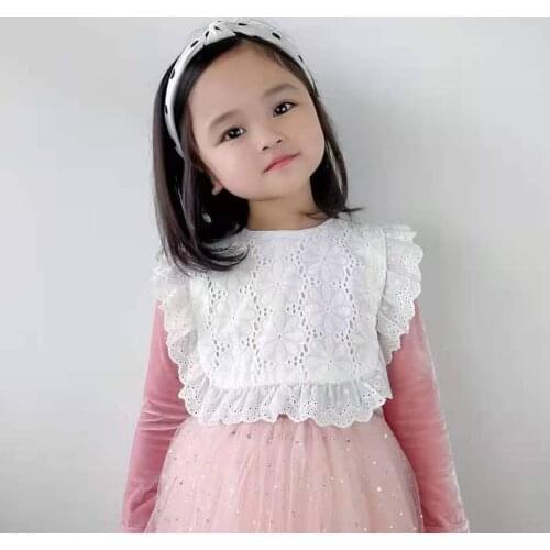 Sitonjwly Children Fake Collars Gilrs Lace Plaid Solid Color Shoulder Wrap Shawl False Collar Decoration Child Detachable Collar