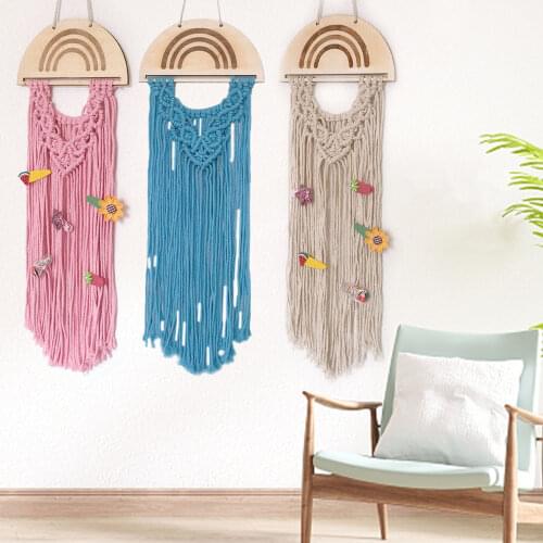 Macrame Bohemian Tapestry Wall Hanging Nordic Woven Tapestry Hairpins Organizer Boho Home Wall Decor Dropshipping #01