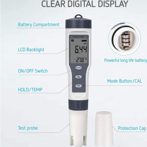 Multifunctional Water Quality Tester Conductivity TDS PH Temperature Tester Range Handheld Tester For Household Drinking Water