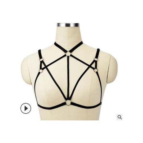 Fashion Hot koop Sexy Bra Strap Vrouwen Ondergoed Beha Fetish Borst Bondage Femme Jarretellegordel Gothic Kooi Harnas Beha 00515