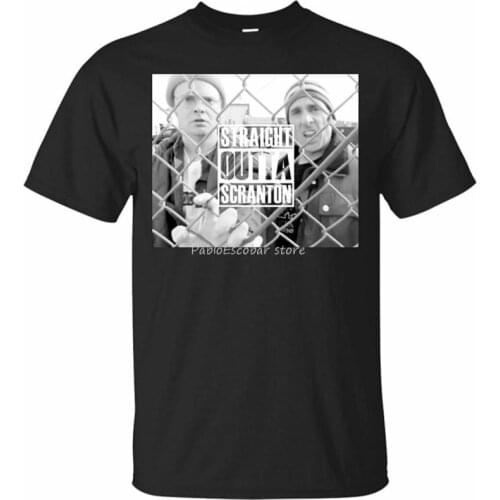 Men cotton tshirt Straight Outta Scranton T-Shirt Funny Parody The Office Tv Show MenS Shirts Tee Summer Tee Shirt