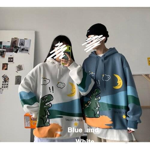 2021 Autumn Streetwear Man Fashion Hoodie Mens Korean Loose Hoodies Woman Printed Long Sleeve Hooded Sweatshirts