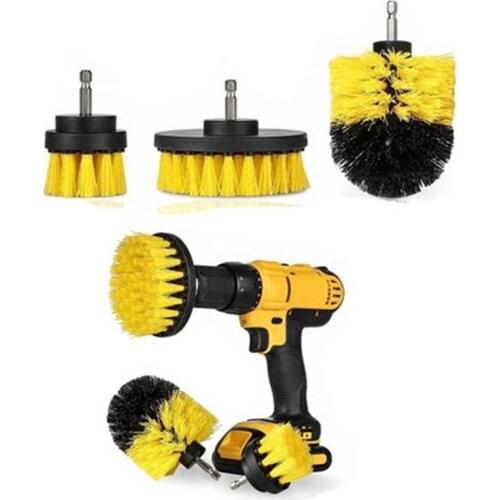 Electric Drill Brush Kit Power Scrubber Brush Set Cleaning for Carpet Glass Car Tires Clean Floor Polishing Nylon Scrubber Drill