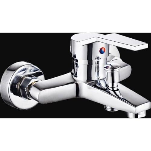 Wall Mounted Triple Bathtub Faucet Bathroom Shower Faucet Mixer Valve Control Water Tap Hot Cold Water Mixing Valve Nozzle Tap