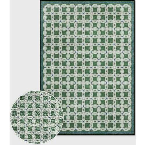 Nordic geometric carpet Green copper Printing Carpet Sofa Table Floor door Mat home Living Room Bedroom beside Washable Area Rug