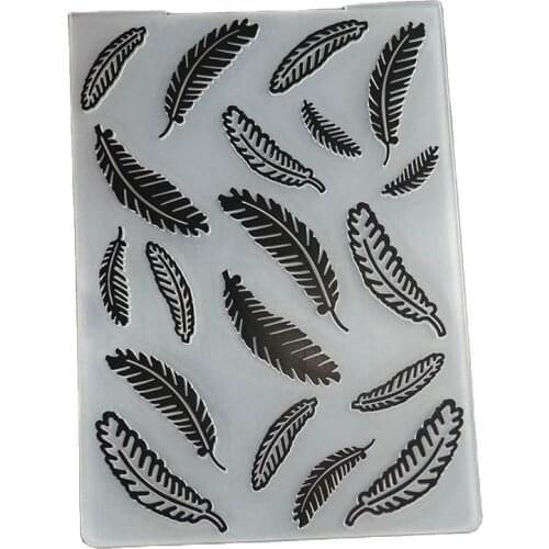 Feathers plastic embossing folder for card making stationary paper crafts stencil cutting die background