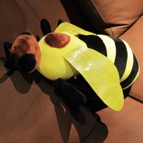 Llifelike Stuffed Animals Simulation Bumblebee Plush Tricky Toy Big Size Real Life Bee Honeybee Throw Pillow Kids Toy Boy Gift