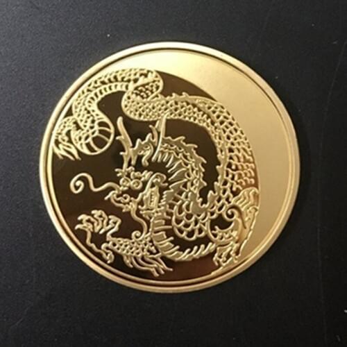 20 pcs The Russian mascot dragon Chinese zodiac animal 24k gold silver plated Russia souvenir metal coin