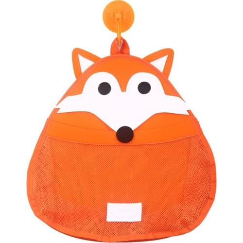 Cartoon Baby Bath Toy Storage Bags Kids Shower Sundries Tidy Organizer Bathroom Net Mesh Hanging Pouch with Strong Suction Cups