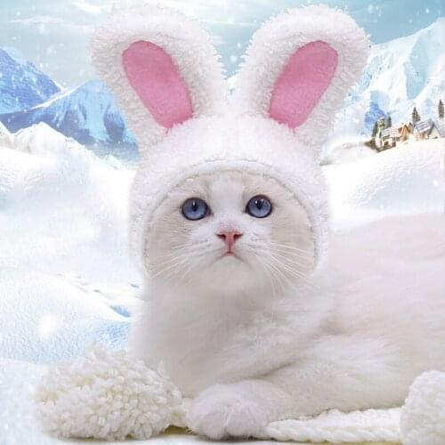 Pet rabbit Cap Cotton Velvet Pet puppy Hat Decoration Party for Cats Small Dogs Adjustable Cosplay Pet Cute Head gears for Cat