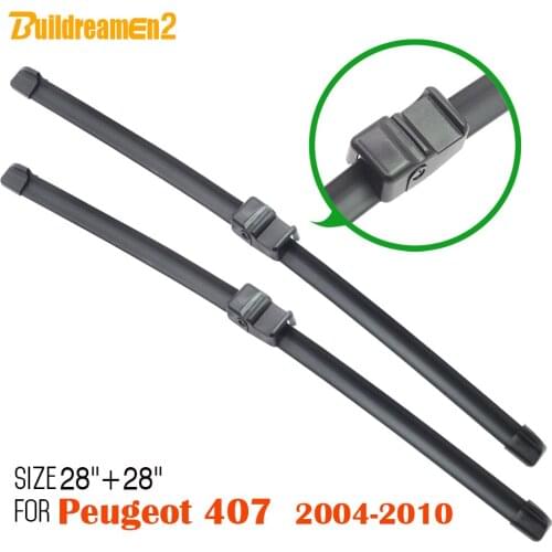 Buildreamen2 Car Frameless Soft Rubber Windscreen Wiper Blades Windshield All Weather Suitable 2Pcs For Peugeot 407 2004-2010
