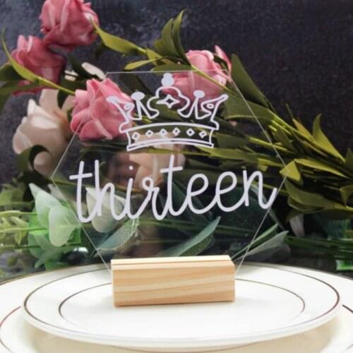 Hexagon Table Number Acrylic Wedding Table Decor Wedding Table Numbers Modern Table Number Place Cards