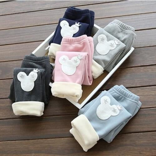 Toddler Pants Baby Girl Winter Clothes Kids Girls Leggings Baby Girls Velvet Warm Cartoon Leggings Baby Clothes Kids Trousers