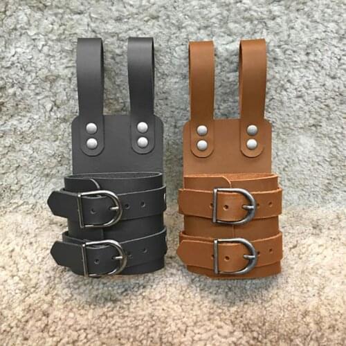 Medieval Warrior Samurai Leather Vertical Sword Ax Scabbard Hatchet Hammer Sabre Belt Frog Holder Larp Pirate Cosplay Accessory