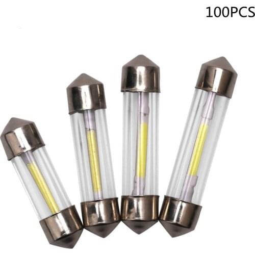 100pcs Led C5W 31mm 36mm 39mm 41mm LED Bulb C5W Car Dome Light Auto Interior Map Roof Reading Lamp DC12V White Color