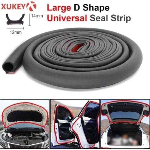 Car Rubber Door Seal Strip Big D Type Sealing Weatherstrip Universal Noise Insulation EPDM Waterproof For Honda Kia VW Opel Ford