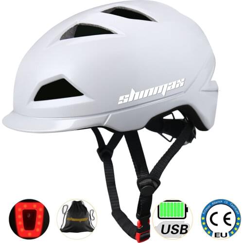 Led Light Bike Helmet White Lady Riding Helmet Adult Bike Helmet Rechargeable Downhill Mountain Bike Road Bike Scooter Helmets