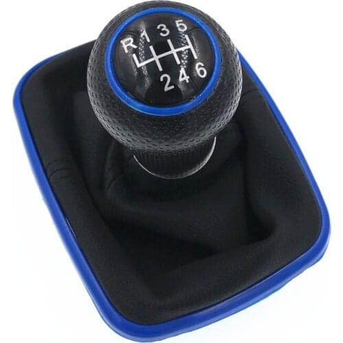 High Quality 6 Speed Blue Car Gear Shift Knob Lever Shifter Gaitor Boot For VW 1999-2004 Golf 4 IV MK4 GTI R32 For Bora Jetta MT