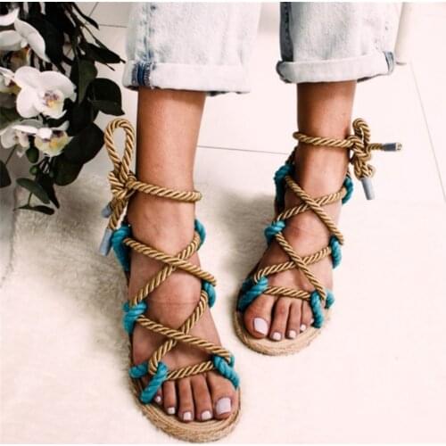 Woman Sandals Sexy 2020 Retro Flat Crystal Flips Flop Slip-on Womens Sandals Large Size