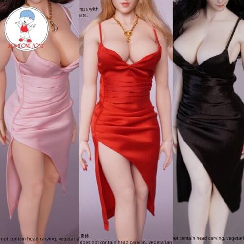 SA Toys SA031 1/6 Female Sexy black sling Deep V dress Low-cut slit party skirt for 12" TBLeague large breast Figure Body doll