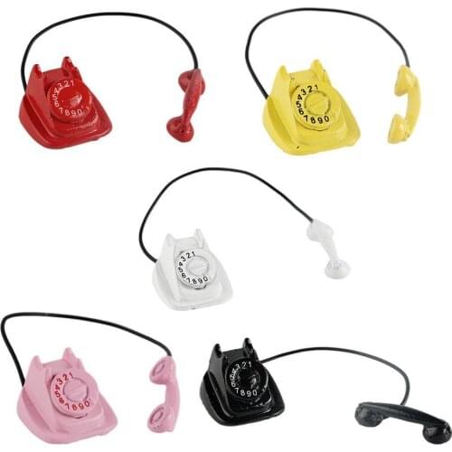 1:12 Dollhouse Alloy Mini Phone 4 Color And Mini Gramophone Accessories Simulation Children Dollhouse Model Dollhouse Decor D2I7