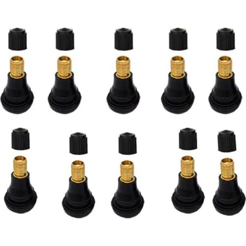 10pcs Snap-in Rubber Valve Stems Car Automobile Motorcycle Tubeless Tire Professional Repair Replacement Accessories