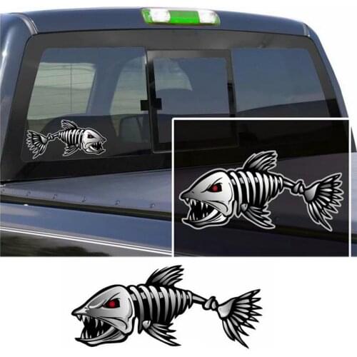 2PCS 3D Car Accessories Car Styling High Quality Car Sticker Cartoon Animals Go Fish Window Body Decal Sticker Skeleton Shark