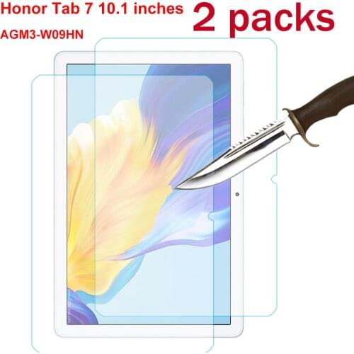 2 Pieces Scratch Proof Screen Protector Tempered Glass For Honor Tab 7 10.1 Wifi LTE AGM3-W09HN Clear Screen Cover