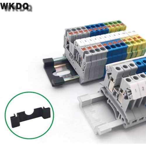 2Pcs NS35-HT-B/T Din Rail Cut Resistant Protect 7.5 Thickness Black/Transparent NS 35 Terminal Block DIN Rail End CAP Protector