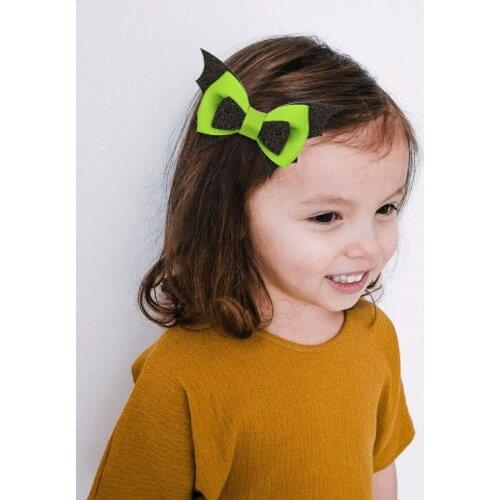 3Pcs/set Big Hair Bow Halloween Print Hair Clips Hairpins Kids Baby Ornament Barrettes Children Hair Accessories Headwear Party