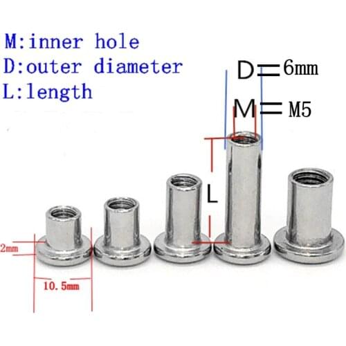 5pcs M5 nickel plated inclined flat head inverted hexagonal furniture pair lock nut butt splint nut