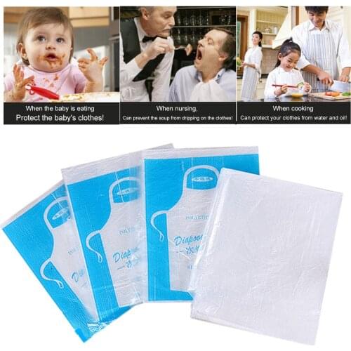 50pcs Disposable Apron Kitchen Transparent Clean, Waterproof, Oil-proof Dirt-resistant Thick Apron Barbecue Hot Pot Dropshipping