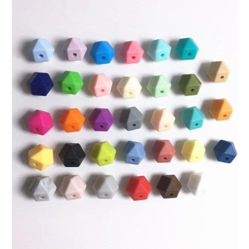 New 50 pcs BPA Free Food Grade silicone Geometric Hexagon Beads - silicone teething Loose beads without joint line