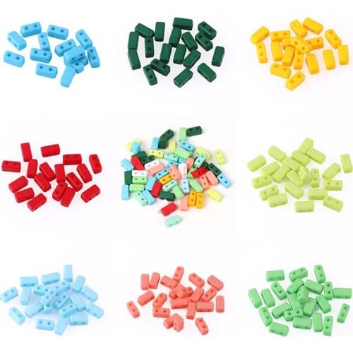 8*4*4mm Two Hole Acrylic Seed Beads Miyuki Tila Spacer Beads for Needlework Jewelry Making Diy Bracelet Necklace Accessories