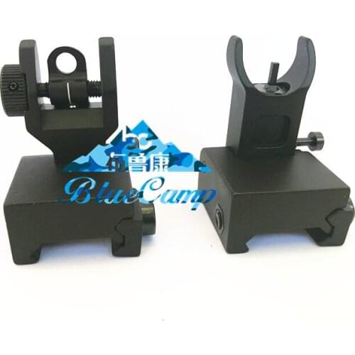 US Flip up Front Rear Iron Sight Set Rapid Transition for A2 Mil Spec LowProfile