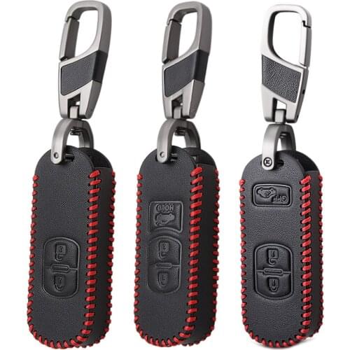 New Design Men Leather Car Key Case Covers Keychains For Mazda 2 3 6 Axela Atenza CX-5 CX5 CX-7 CX-9 2015 2016 2017 2018 Remote