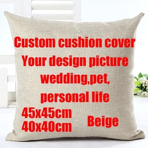 Diy your photo here wedding life your design picture print cushion cover pillow case gift for friend family funda cojines