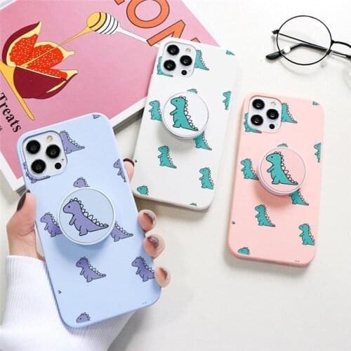 For Xiaomi Redmi Note 8 8T 9 Pro 9S 5 6 7 9A 9C Mi A2 A3 8 9 SE 9T 10 10T Lite Pro Poco X3 NFC Cute Dinosaur Holder Cover Case