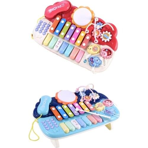 Baby Musical Toy Educational Toy Electric Functional Baby Telephone Instrument Toy w/t Song Nursery Rhyme Light for Baby 69HE