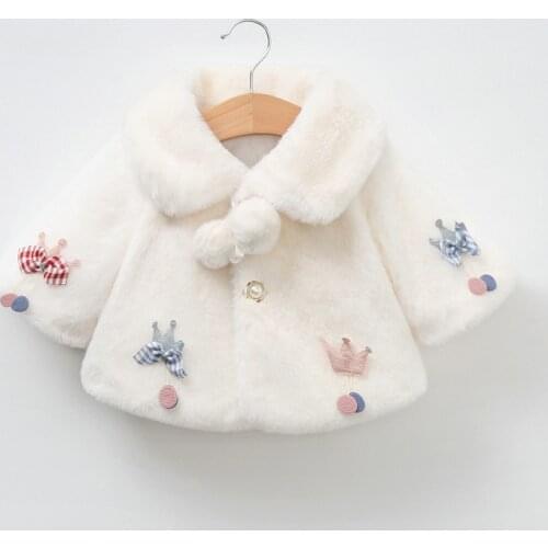 0-12M Baby Jackets For Girls Autumn Warm Plush Coat Cute Christmas Princess Cloak Childrens Outerwear Newborn Baby Girl Clothes