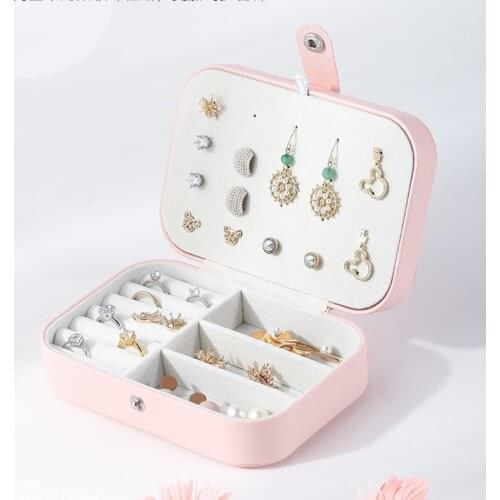 Travel Jewelry Box 3 Layers Rings Earrings Necklace Holder Case Portable Jewelry Organizer for Women Girls TS1