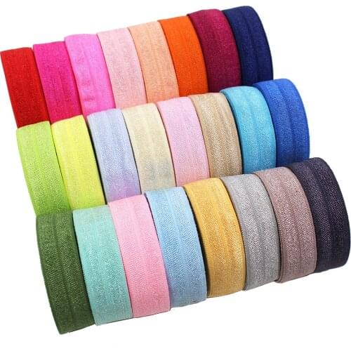 5yds,5/8" Fold Over Elastic Stretch Foldover FOE Elastics for Hair Ties Headbands DIY handmade Clothing Accessories,E-20421-554