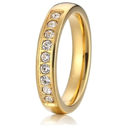 Custom gold color alliance unique titanium wedding bands 2015 new fashion jewelry eternity rings for women