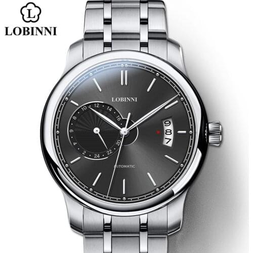 LOBINNI MIYOTA Automatic Mens Watch Gold Business Switzerland Luxury Brand Mens Mechanical Watch Waterproof relogios masculino