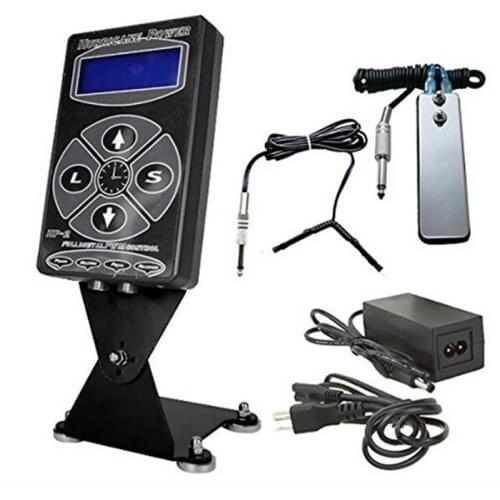 Tattoo Kits Set 1pcs Dual Digital LCD Tattoo Power Supply w/ 1pcs Clip Cord & 1pcs Foot Pedal 35% Off