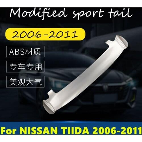 For NISSAN TIIDA 2006-2011 Tail trim strip exterior special car tail wing free punching wing Exterior decoration car Accessories