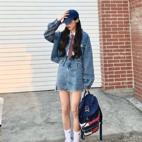 Newest Pink Embroidery WomenS Jackets Spring 2021short Loose WomenS Jeans Coat Autumn Temperament Coat Female Denim Jacket