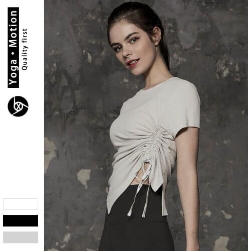 New Short-sleeved Outdoor Sports Yoga Tops Womens Trendy Pull Deformation Fitness Clothes T-shirt